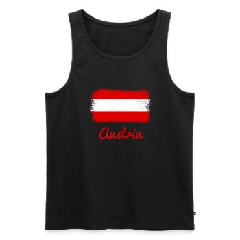 Austria Nationalflagge Österreich - Männer Premium Bio Tank Top - Schwarz - Vorne - Michal (187cm)
