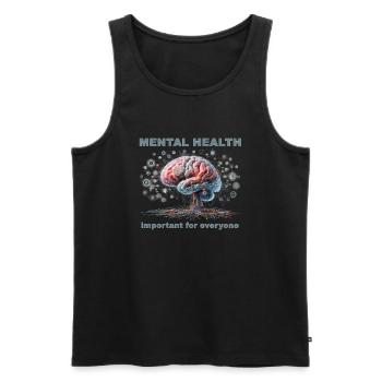 Bless you - Men's Premium Organic Tank Top - black - Front - AI Model Male 178 light (178cm)