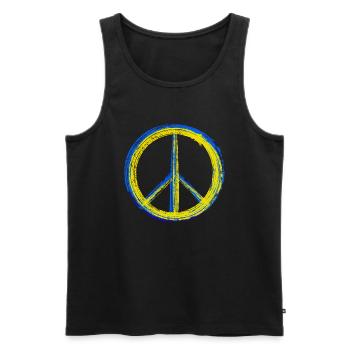 Peace for Ukraine - Männer Premium Bio Tank Top - Schwarz - Vorne - AI Model Male 178 light (178cm)