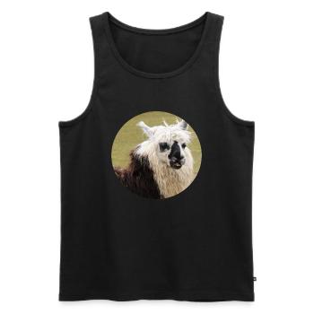 Ein geflecktes Lama - Männer Premium Bio Tank Top - Schwarz - Vorne - AI Model Male 178 light (178cm)