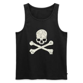 Skull and bones - Men's Premium Organic Tank Top - black - Front - AI Model Male 178 light (178cm)