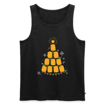 Chiken Nugget Fast Food Christmas Tree - Männer Premium Bio Tank Top - Schwarz - Vorne - Michal (187cm)