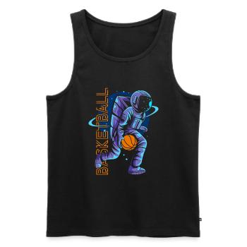 Basketball Astronaut - Männer Premium Bio Tank Top - Schwarz - Vorne - Michal (187cm)