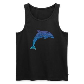 Delfin, Dolphin - Männer Premium Bio Tank Top - Schwarz - Vorne - AI Model Male 178 light (178cm)