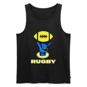 rugby joueur de rugby club de rugby - Débardeur bio Premium Homme - noir - Devant - Michal (187cm)