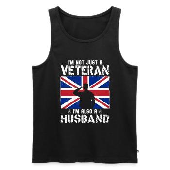I'm Not Just A Veteran I m Also A Husband - Men's Premium Organic Tank Top - black - Front - AI Model Male 178 light (178cm)