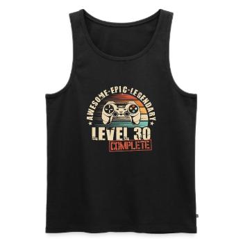 30th Anniversary Gamer 30th Anniversary Level 30 Complete - Men's Premium Organic Tank Top - black - Front - AI Model Male 178 light (178cm)