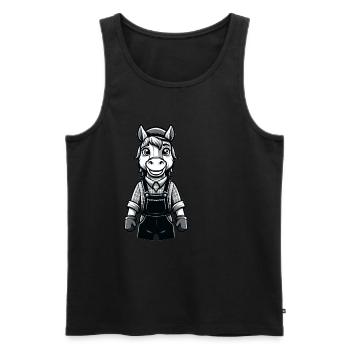 Éleveur de chevaux mignon - Débardeur bio Premium Homme - noir - Devant - Michal (187cm)