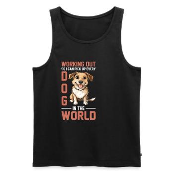 Working Out So I Can Pick Up Every Dog 2 - Männer Premium Bio Tank Top - Schwarz - Vorne - Michal (187cm)
