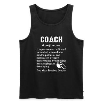 Definition von Coaching Coach - Männer Premium Bio Tank Top - Schwarz - Vorne - Michal (187cm)