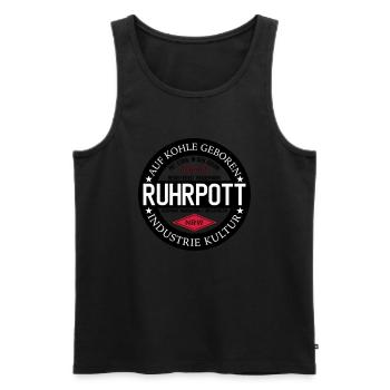 Logo Ruhrpott - Männer Premium Bio Tank Top - Schwarz - Vorne - Michal (187cm)