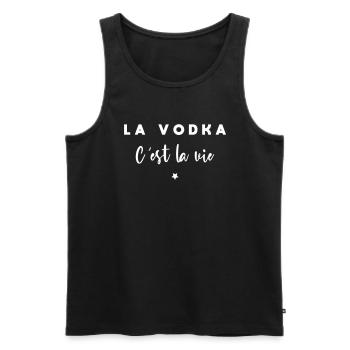 La vodka c'est la vie - Débardeur bio Premium Homme - noir - Devant - Michal (187cm)