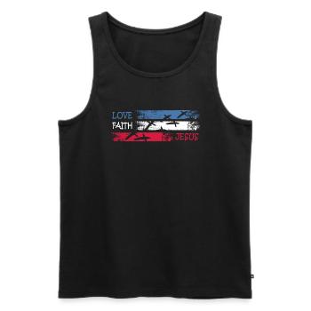 faith jesus pray christ kirche - Männer Premium Bio Tank Top - Schwarz - Vorne - AI Model Male 178 light (178cm)