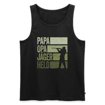 Papa Opa Jäger Held Rotwild Jagd Jagen Lustig - Männer Premium Bio Tank Top - Schwarz - Vorne - Michal (187cm)