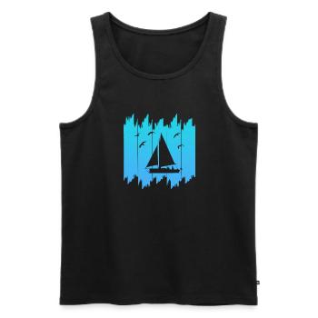 Sailing - Männer Premium Bio Tank Top - Schwarz - Vorne - Michal (187cm)