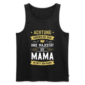 Attention ! Sa Majesté la maman entre dans la pièce - Débardeur bio Premium Homme - noir - Devant - AI Model Male 178 light (178cm)