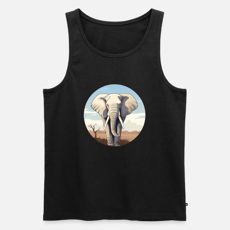 Elefant - Männer Premium Bio Tank Top - Schwarz