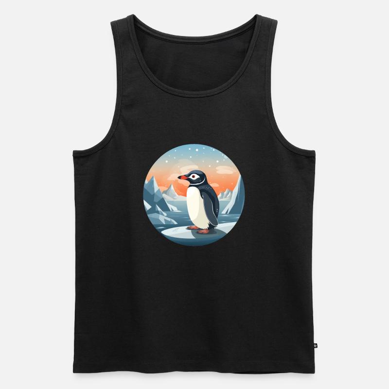 Pinguin - Männer Premium Bio Tank Top - Schwarz