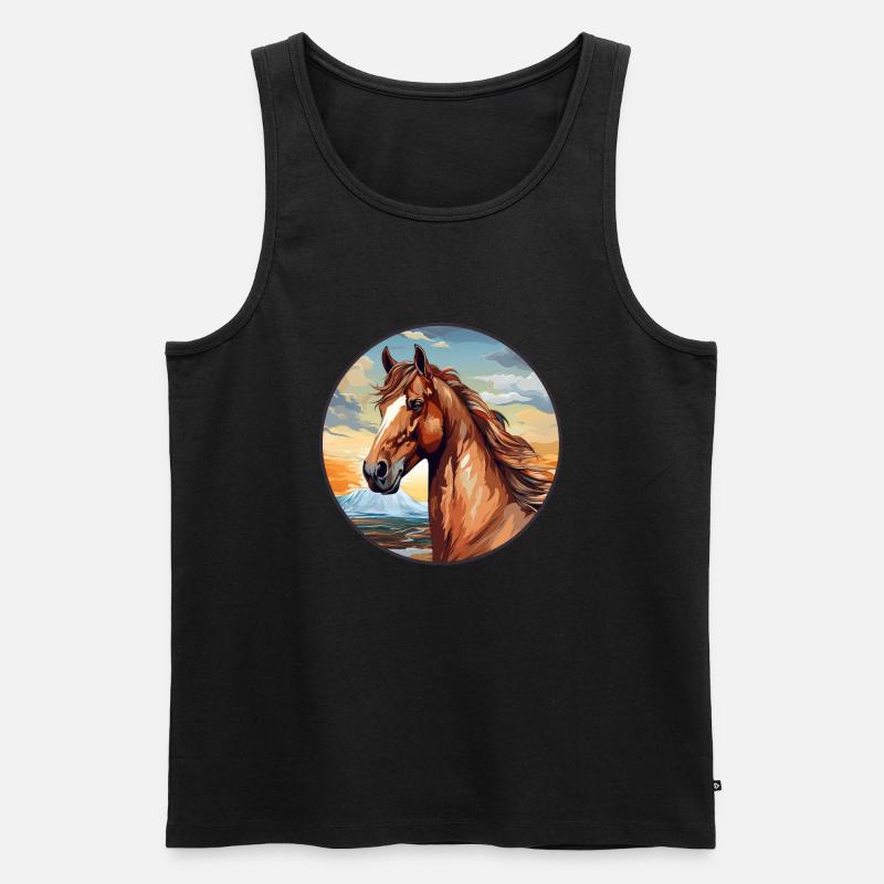 Pferd - Männer Premium Bio Tank Top - Schwarz