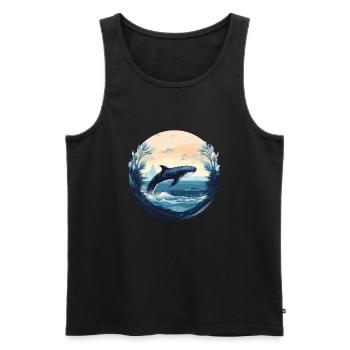 Wal - Männer Premium Bio Tank Top - Schwarz - Vorne - Michal (187cm)