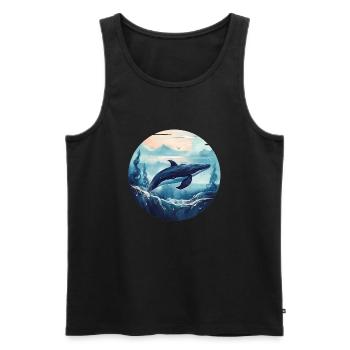 Wal - Männer Premium Bio Tank Top - Schwarz - Vorne - Michal (187cm)