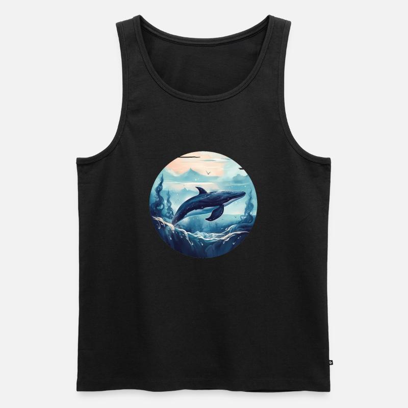 Wal - Männer Premium Bio Tank Top - Schwarz