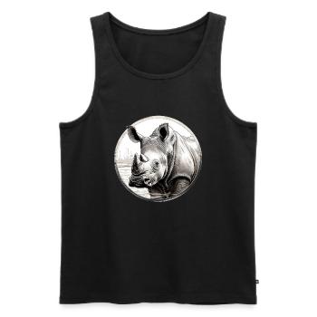Nashorn - Männer Premium Bio Tank Top - Schwarz - Vorne - Michal (187cm)