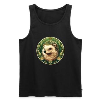 Igel - Männer Premium Bio Tank Top - Schwarz - Vorne - AI Model Male 178 light (178cm)