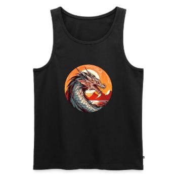 Dragon - Men's Premium Organic Tank Top - black - Front - Michal (187cm)