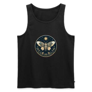 Moth - Men's Premium Organic Tank Top - black - Front - AI Model Male 178 light (178cm)