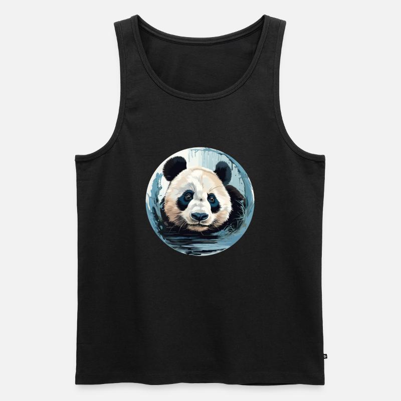 Panda - Männer Premium Bio Tank Top - Schwarz