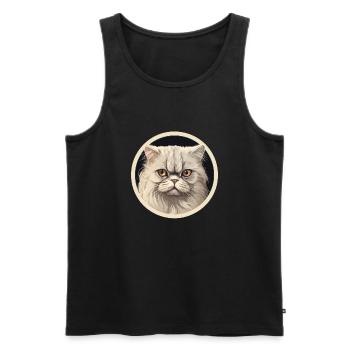 Perserkatze - Männer Premium Bio Tank Top - Schwarz - Vorne - AI Model Male 178 light (178cm)