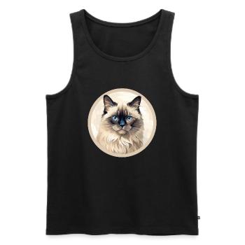 Burmese Cat - Men's Premium Organic Tank Top - black - Front - Michal (187cm)
