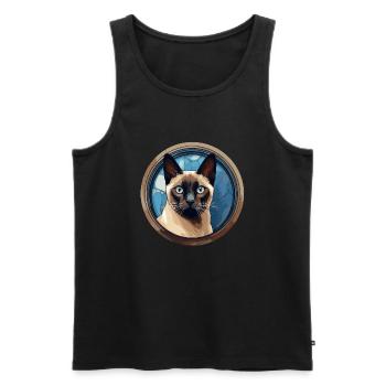 Siamese cat - Men's Premium Organic Tank Top - black - Front - Michal (187cm)
