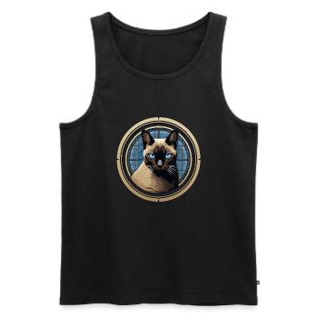 Siamese cat - Men's Premium Organic Tank Top - black - Front - Michal (187cm)