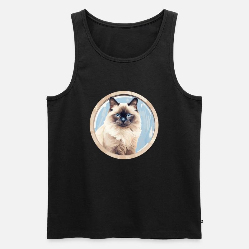 Birma Katze - Männer Premium Bio Tank Top - Schwarz