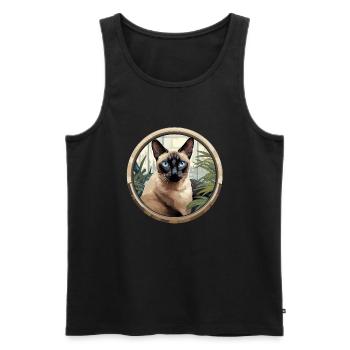Siamese cat - Men's Premium Organic Tank Top - black - Front - Michal (187cm)