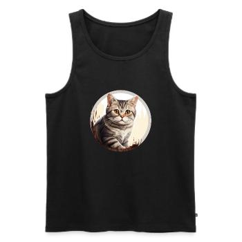 American Shorthair Cat - Men's Premium Organic Tank Top - black - Front - Michal (187cm)