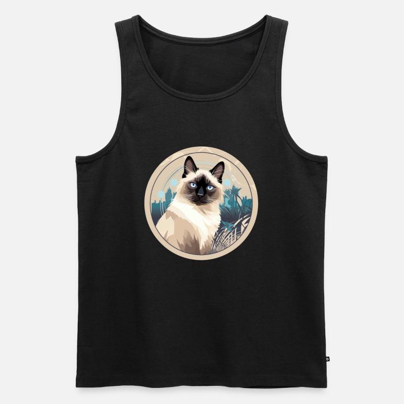 Balinesenkatze - Männer Premium Bio Tank Top - Schwarz