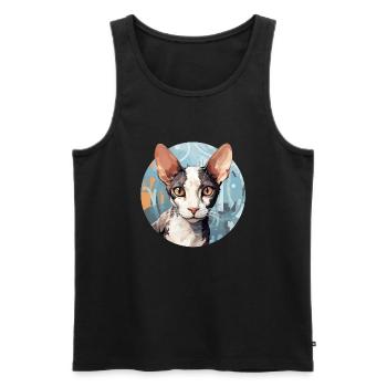 Cornish Rex Katze - Männer Premium Bio Tank Top - Schwarz - Vorne - Michal (187cm)