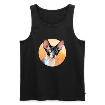 Cornish Rex Katze - Männer Premium Bio Tank Top - Schwarz - Vorne - Michal (187cm)