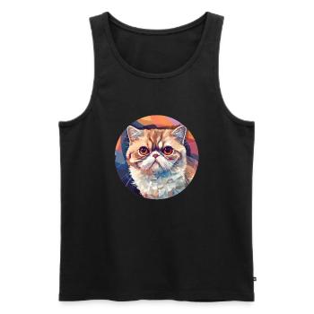 Exotische Kurzhaarkatze - Männer Premium Bio Tank Top - Schwarz - Vorne - Michal (187cm)