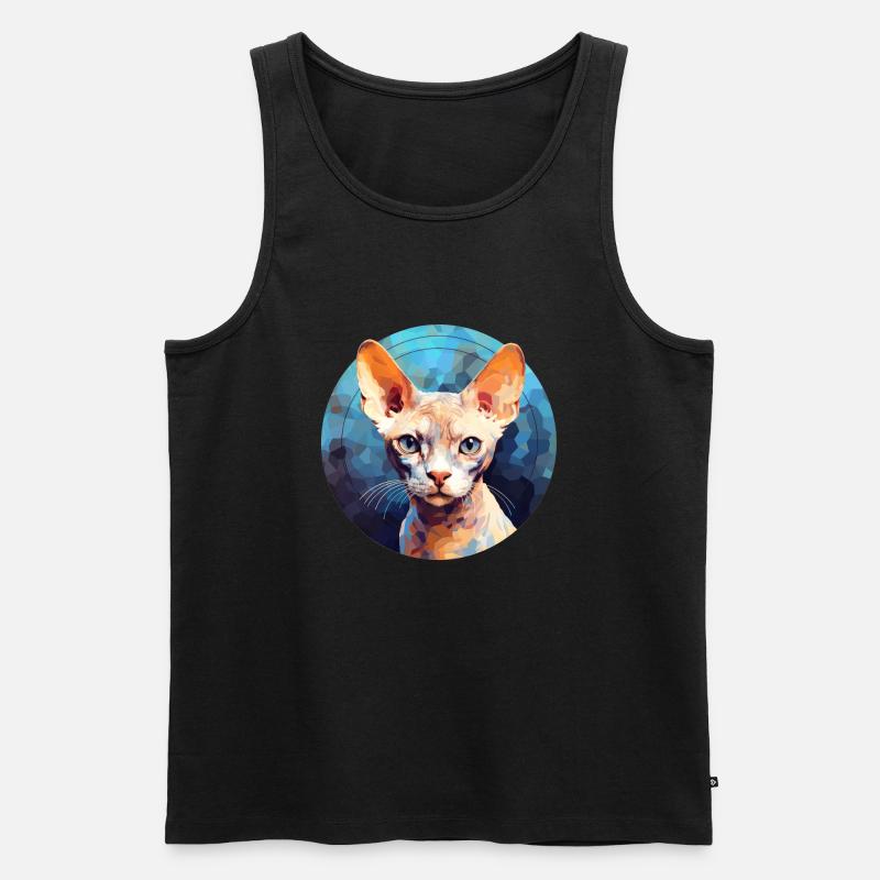 Devon Rex Chat - Débardeur bio Premium Homme - noir