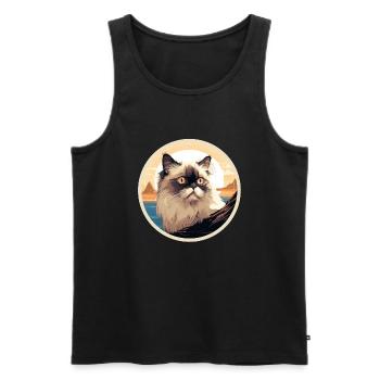 Himalayan cat - Men's Premium Organic Tank Top - black - Front - Michal (187cm)
