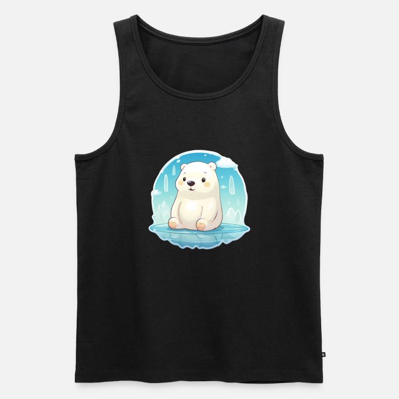 süßer kleiner Eisbär - Männer Premium Bio Tank Top - Schwarz