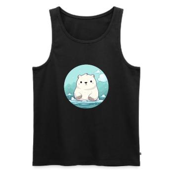 mignon petit ours polaire - Débardeur bio Premium Homme - noir - Devant - Michal (187cm)
