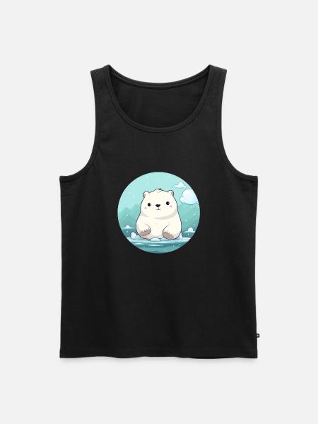 mignon petit ours polaire - Débardeur bio Premium Homme - noir