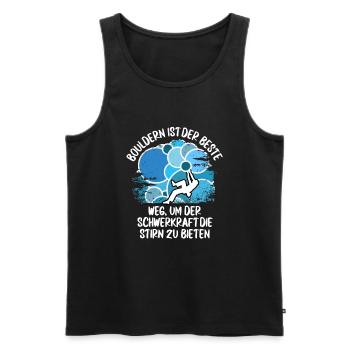 Vintage Bouldern Boulderer Klettern Kletterer - Männer Premium Bio Tank Top - Schwarz - Vorne - Michal (187cm)