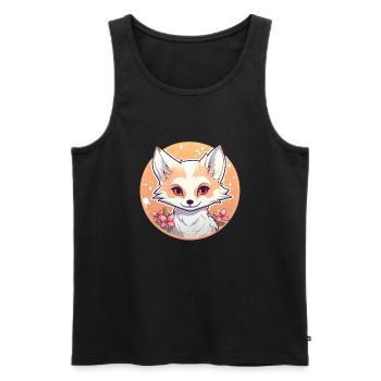 Fox Anime - Men's Premium Organic Tank Top - black - Front - AI Model Male 178 light (178cm)
