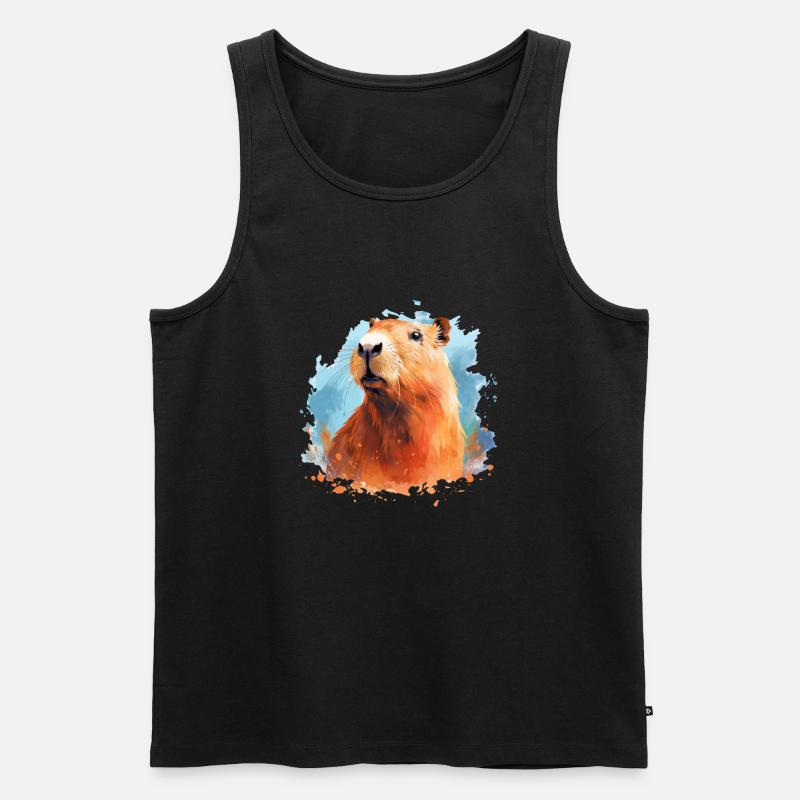 Capybara - Männer Premium Bio Tank Top - Schwarz